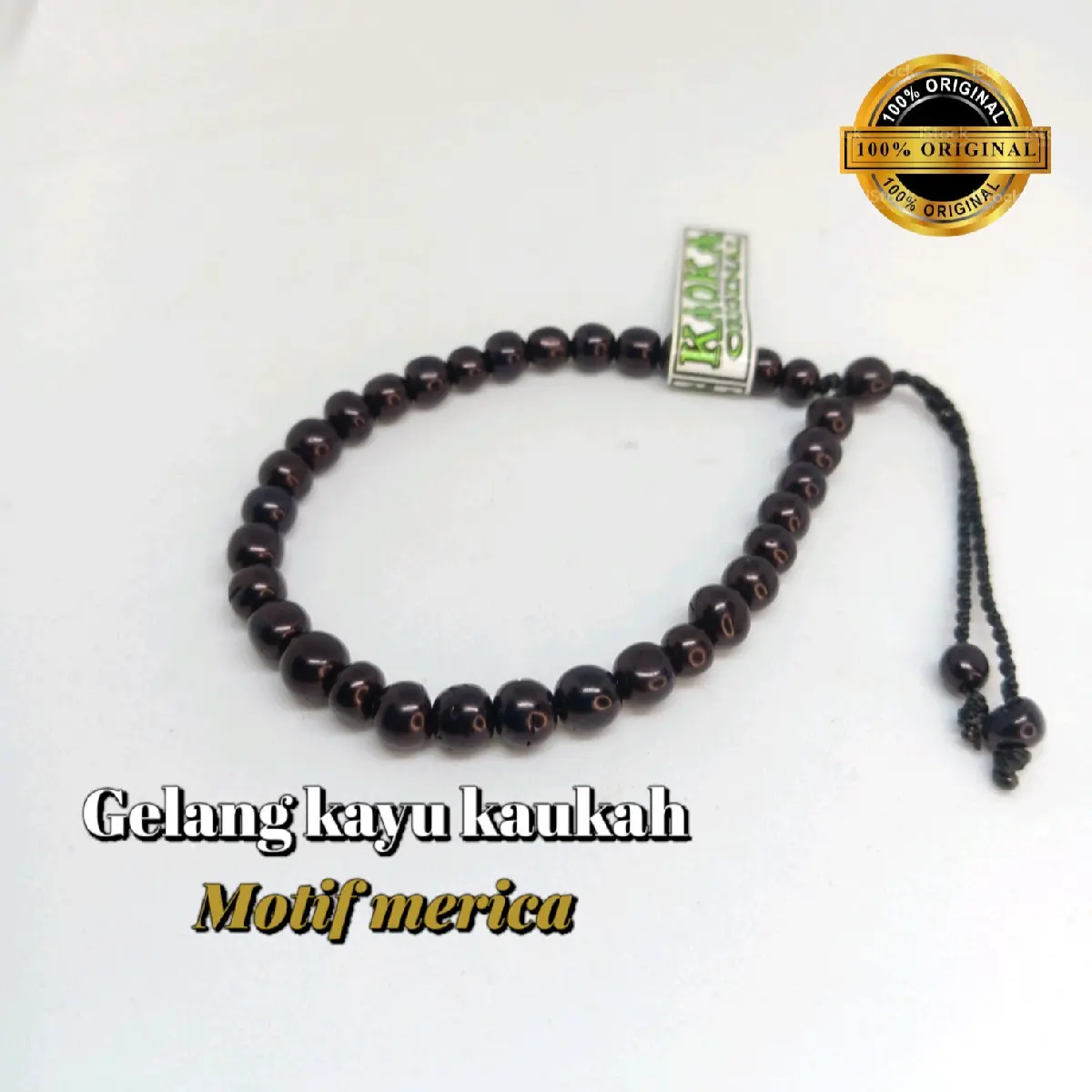 Gelang Tasbih Kokka Kaokah Asli Bulat Merica 33 Butir - Bracelets Aksesoris Dewasa gelang habib jindan tangan