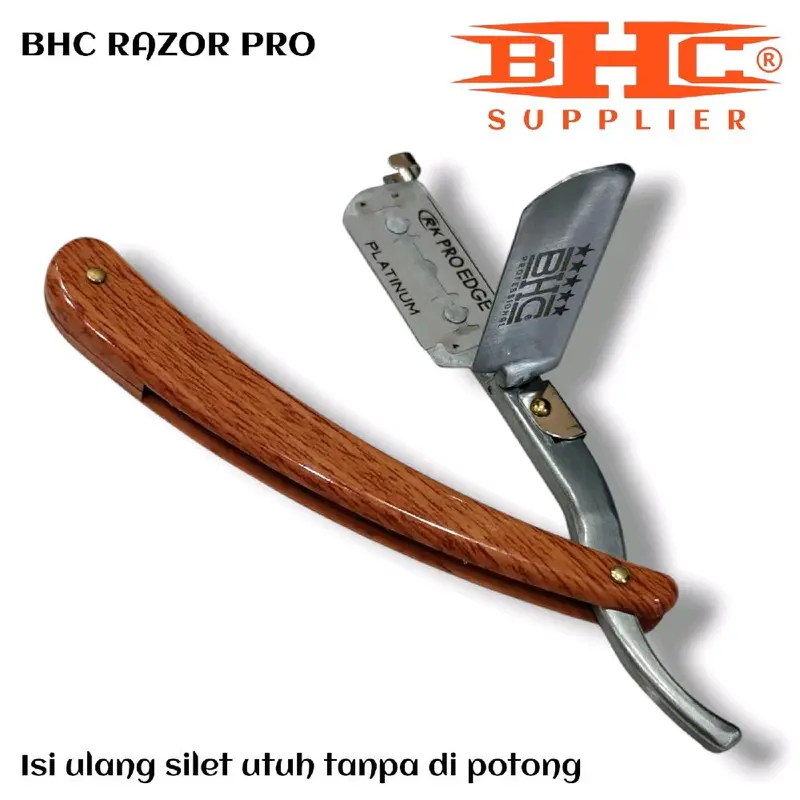 RAZOR BHC Gagang Pisau cukur lipat isi ulang silet alat potong rambut razor manual  kerok kerik jenggot kumis Brewok 4