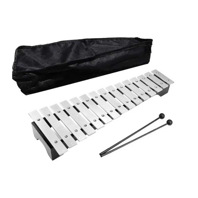 Đồ chơi nhạc cụ gõ, Đàn Xylophone 15 bàn, Đàn gõ gõ Glockenspiel, với túi đựng và dũa móng tay, dành cho trẻ em, Thích hợp cho sân khấu ban nhạc 0