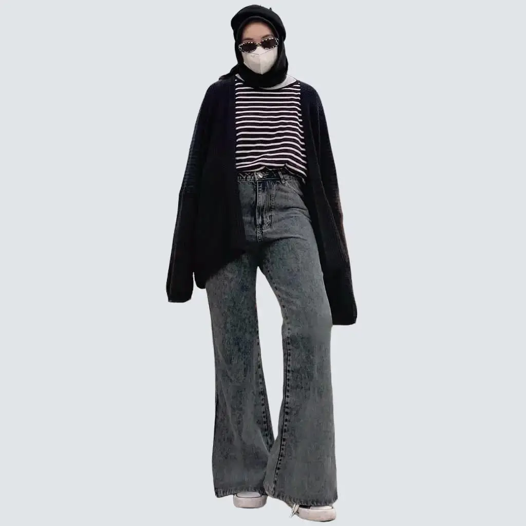 Cutbray jeans higwaist model korean Style Wanita Denim Panjang Cewek Celana Melar celana cutbray outfit ootd  jeans  high  waist cutbray  jeans cutbray cutbray  jeans  wanita cut  bray  jeans  001 Skinny Stretch Nyaman Hitam Basic celana  jeans  cutbray
