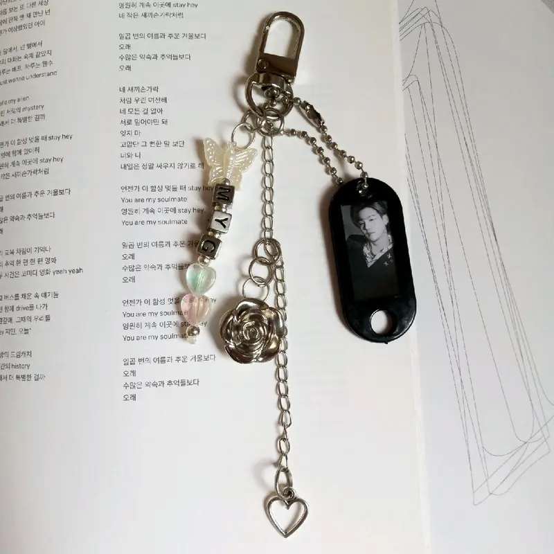 BTS Keychain Alfabet Silver Theme Version 2 2