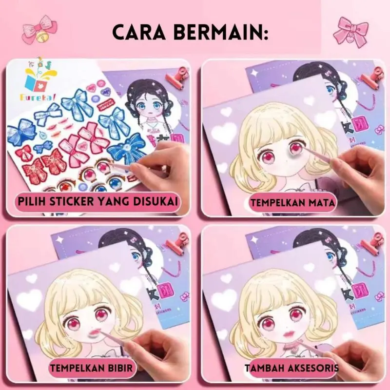 Sticker Make Up Anak untuk kreatifitas Paper Toys Perempuan 5