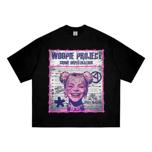 Woopie Project Kaos Boxy Crop Fit Oversized Pria Wanita Hitam Katun Combed 20s 200gsm Lembut Nyaman Baju SKena Style Sablon Tshirt Distro Cowok Motif Keren