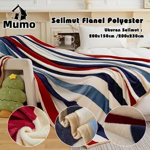 MUMO Selimut Dewasa Bulu Halus Flanel Polyester 150x200cm/200x230cm Elegan Terlaris Murah Berkualitas