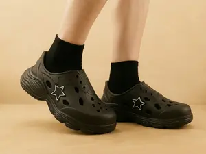 Sepatu Berongga Gaya Baru 2026 untuk Pria, Sol Tebal, Nyaman, Anti Selip, Ujung Tertutup, Sandal Penambah Tinggi Badan hengrun 8048