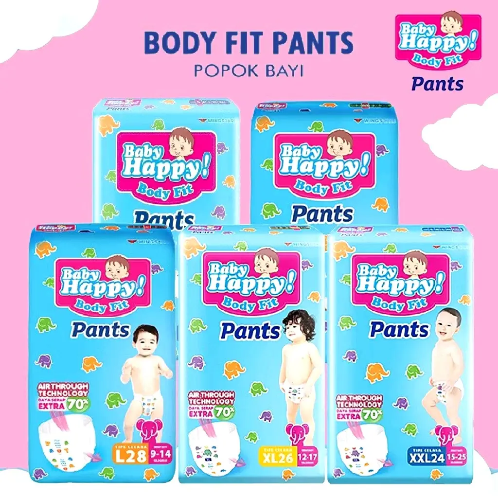 (2pack) Baby Happy Pants S-XXL Popok Bayi