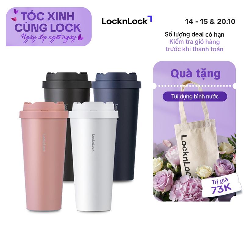 Bình giữ nhiệt Lock&Lock Energetic one-touch 550ml - LHC3249 (6 màu) - Thép không gỉ - 4 màu - nắp bật dễ dàng - Hàng chính hãng