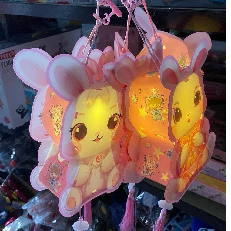 ￼Lồng Đèn Trung Thu 2025, Đèn Thỏ, Đèn lồng nhiều màu sắc kèm đèn Led,Thỏ cute may mắn, dễ thương