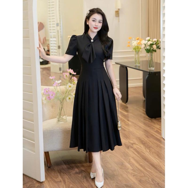 Đầm Váy Dáng Dài Tùng Xếp Ly Thời Trang Nữ