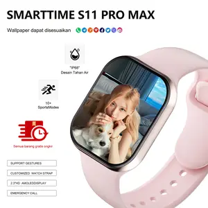 Layar AMOLED 2.2" Smart Watch 11 Pro Max 10 Pro Max  - Original Tahan Air NFC GPS Bluetooth Call Nirkabel Pria Wanita Wallpaper Gratis