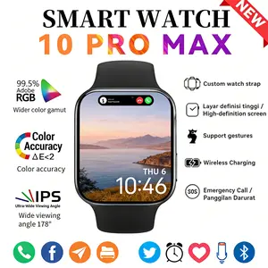 Smartwatch S10 Pro Max 2.1" Super AMOLED HD Touchscreen, Waterproof Bluetooth Smart Watch for Men & Women,Custom Wallpapers, Sports Mode, iOS & Android Compatible, Jam Pintar Tahan Air, Peta, Monitor Tidur, Olahraga, Jam Tangan Pintar Bisa Telepon