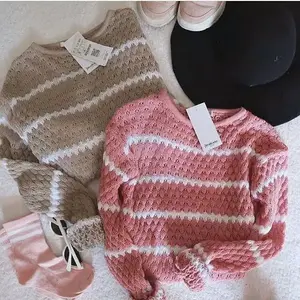 Sweater nanas stripe rajut || sweater ziggy tribal rajut / atasan rajut Wanita Baju Fit