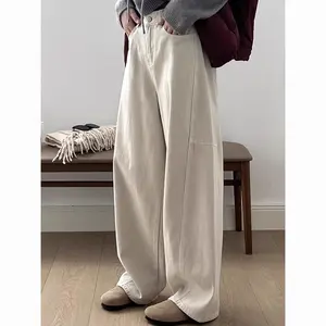 Curve Jeans Wanita Model Terbaru warna raw denim jeans curved leg baggy jins Nyaman