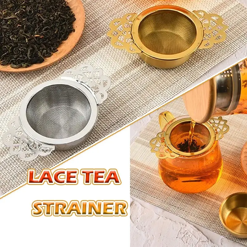 Filter teh Dilengkapi pegangan bersayap ganda untuk kemudahan penggunaan Saringan kopi dan teh