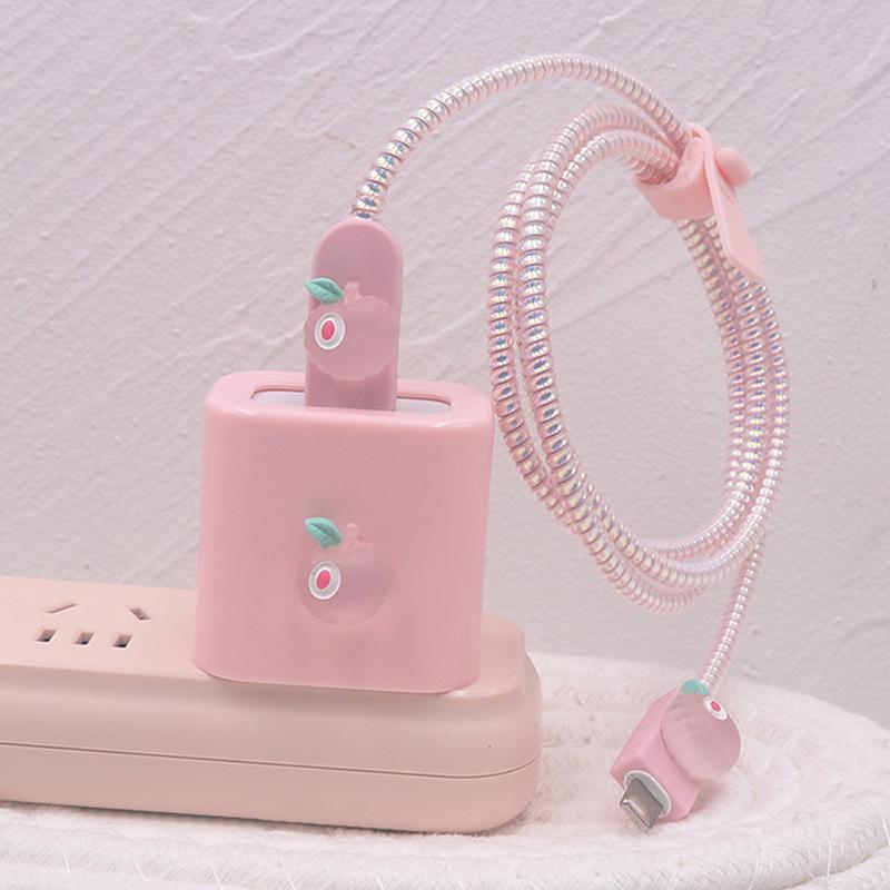 Product Introduction of Bảo vệ cáp màu hồng đào anh đào cho iPhone / iPad 18W / 20W, vỏ sạc nhanh, vỏ bảo vệ, phụ kiện đường dữ liệu 19
