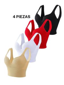 【Talla Grande】 Sujetador deportivo sin aros de color sólido y cuello corazón, Top de lencería deportiva cómodo y transpirable para mujer, Ropa deportiva y para exteriores para uso interior y exterior