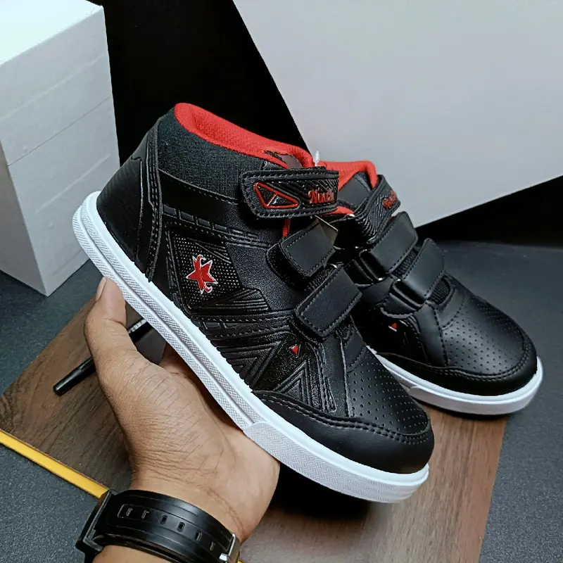 Sepatu anak sekolah hitam putih model boot Fashion 2