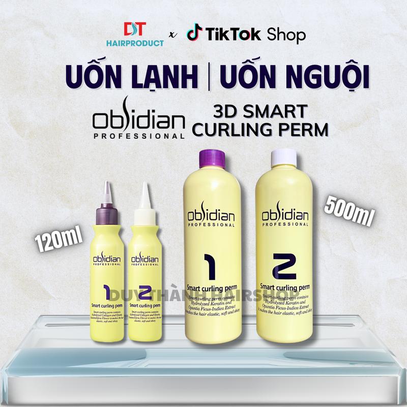  Thuốc Uốn Tóc 3D Obsidian Smart Curling Perm 120ml và 500ml | Định Hình Lọn Xoăn Bồng Bềnh Đàn Hồi Cao 