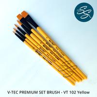 Gambar Paint Brush Set (6 Pcs) - V-TEC SET BRUSH - VT 102 YELLOW BR/6 - Kuas Lukis 1 Set isi 6 Pcs Nylon Flat & Round Brush dari SS Studios Kota Denpasar 3 Tokopedia