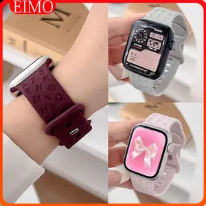 Silicone Sport Lucku Strap for Apple Watch Ultra 3/2/1 Se 3/2/1 49mm 45mm 41mm 44mm 40mm 42mm 38mm Soft Rubber Belt Accessories Band For Iwatch Series 11 10 9 8 7 6 SE 5 4 3 2 1 Tali Jam Tangan Smartwatch