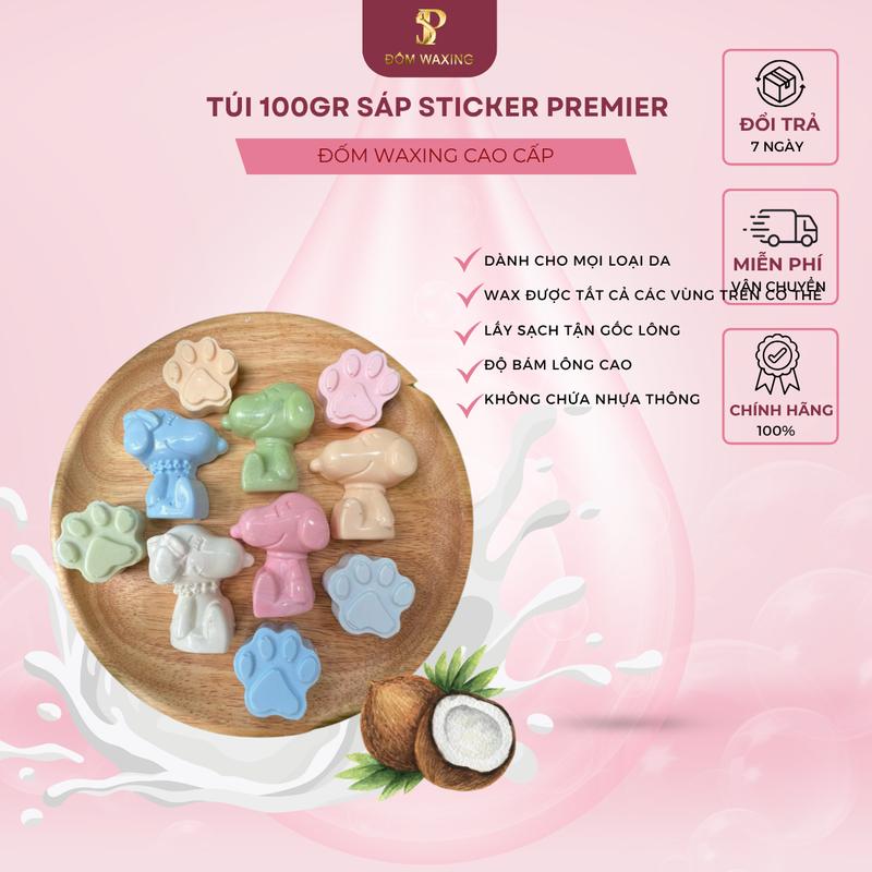 Sáp Wax Lông Sticker Nhiều Hình ĐỐM WAXING Túi 100gr Chuyên Dùng Wax Nách Râu Tay Chân Bikini Wax Lông Toàn Thân Siêu Bám Lông Waxing Cạo Râu Nữ Women
