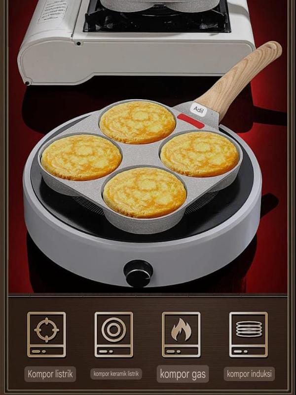 3in1 Grill Non-Stick Medic Stone Fry Pan Wajan 3 dalam 1 Panggang Tumis Batu Medis Anti Lengket + Indikator Panas 3