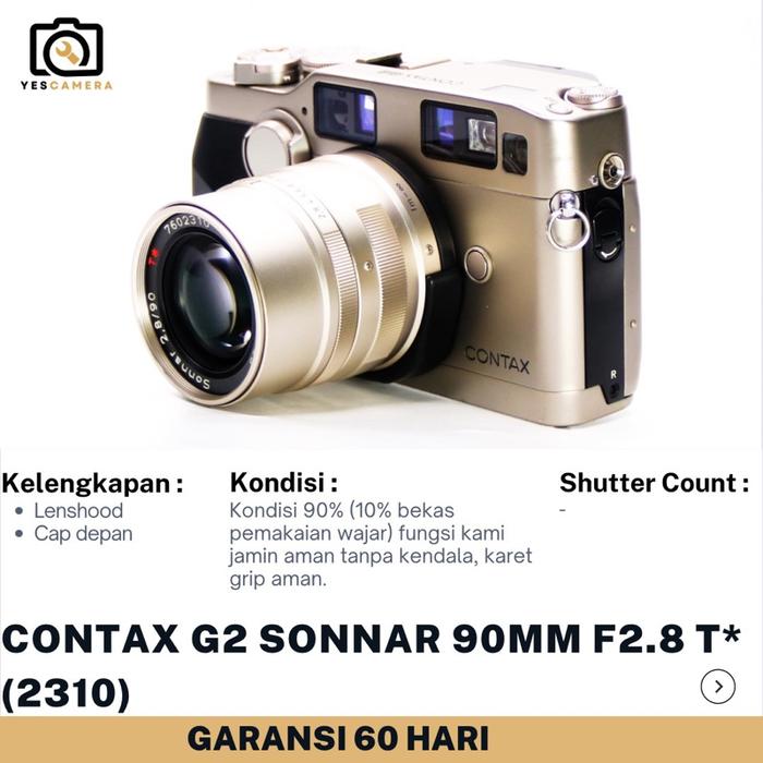 Jual Contax G2 Sonnar 90mm f2.8 T* (Bekas) - Analog Film -Unit