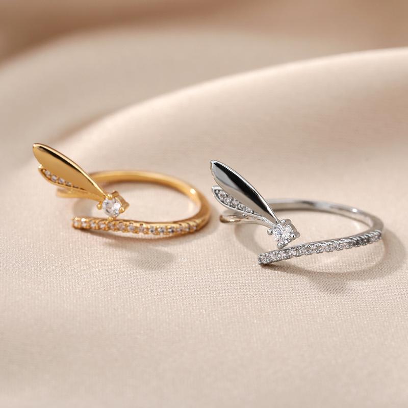 Product Introduction of New Micro Inlaid Zircon Open Ring Female Niche Design Light Luxury Ins High Sense All-Matching Index Finger Ring 1
