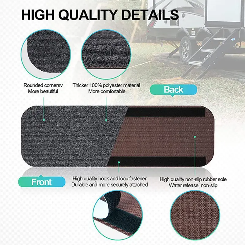 RV Step Covers RV Stair Covers RV Accessories Non Slip Camper Step Covers RV Step Rug Waterproof Essential RV Step Carpet 3