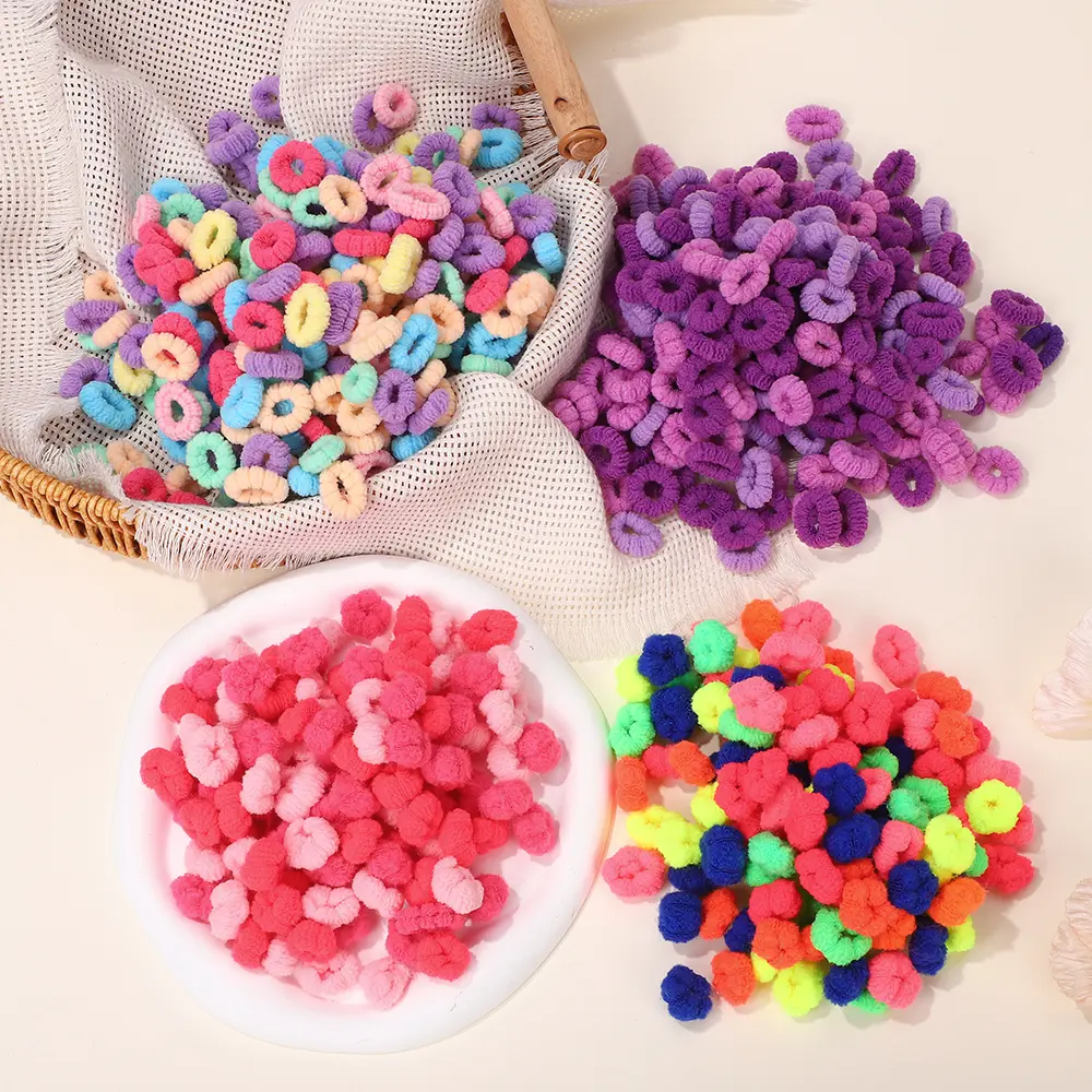20/50/100Pcs Kid Cute Solid Color Elastic Hair Bands Baby Sweet  headBands Girls Cute Hair Accessories
