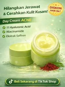 Nee Mas Day Cream ACNE Krim Siang Anti Jerawat Dengan 11 Hyaluronic Acid Niacinamide & Saffron Extract Untuk Kulit Sehat Glowing Bebas Jerawat