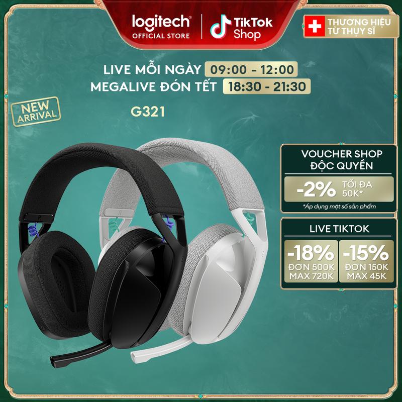  Tai nghe chơi game không dây Bluetooth Logitech G321 LIGHTSPEED thoải mái và vừa vặn với cần micro 16 kHz pin hơn 20 giờ Máy tính PS4 PS5 Nintendo Switch Thiết bị di động 