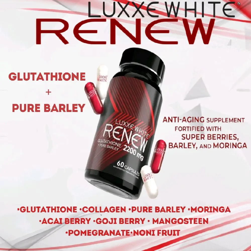 Luxxe White Renew GLUTATHIONE PURE BARLEY MORINGA COLLAGEN acai berry  pomegranate nonifruit goji berry mangosteen anti-aging whitening Healthcare  Supplement Beauty Colagen Edible Healthy - TikTok Shop Philippines