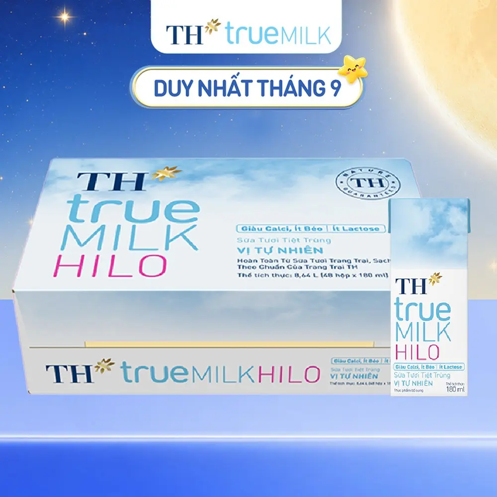 [Affiliate]Thùng 48 hộp sữa tươi tiệt trùng TH true Milk HILO (180ml x 48 hộp)