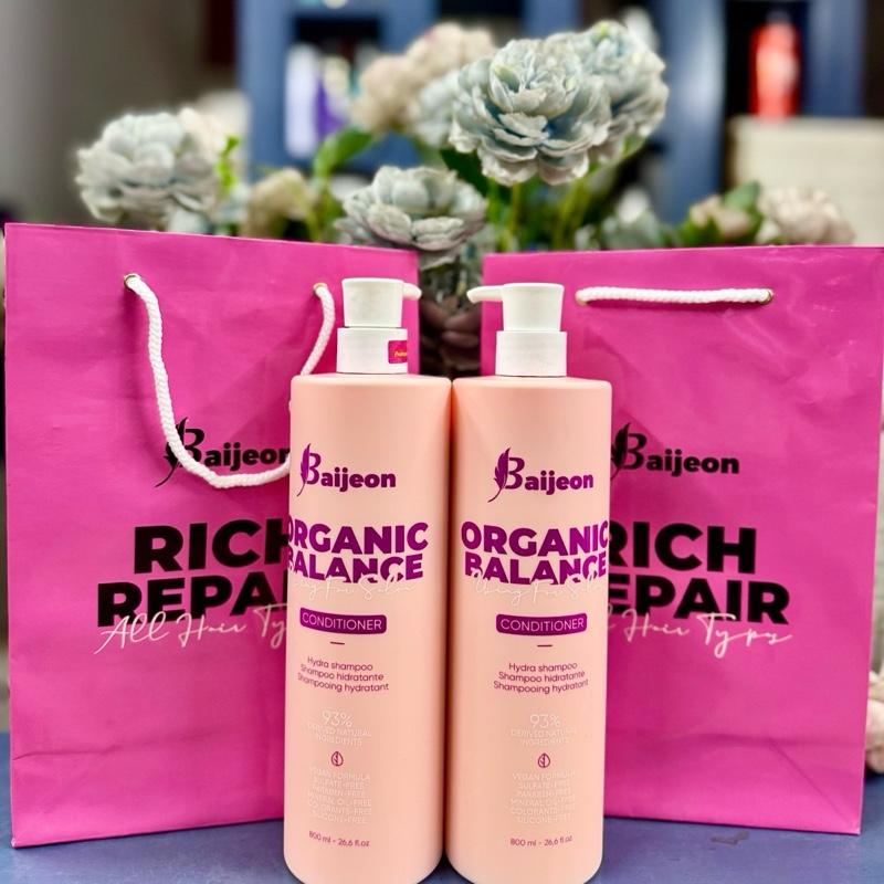 Cặp GỘI XẢ BAIJEON   cao cấp   800ml 1 chai  giành cho tóc bết dầu  giảm rụng và giảm gàu  hương thơm nước hoa pháp 