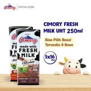 Cimory Fresh Milk UHT 250 mL - 16 pcs, Susu Sapi Segar dengan 8 Rasa Unik, Minuman Susu Creamy yang Menyenangkan