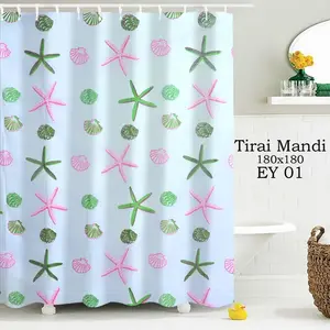 Shower Curtain Tirai Kamar Mandi EY-01 Size 180x180 cm