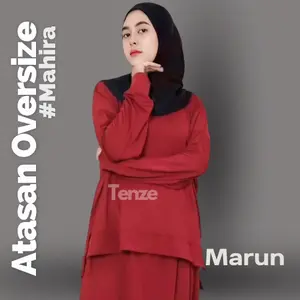 Atasan Olahraga Mahira BY Tenze Kaos Oversize Muslimah Lengan Panjang