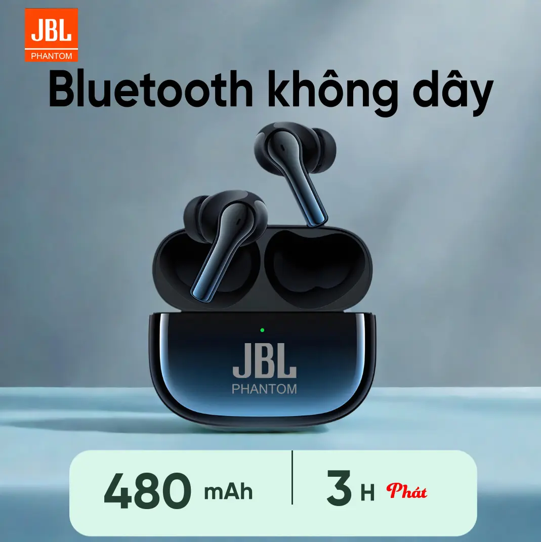 Tai nghe chơi game chuyên nghiệp, Thương hiệu mới năm 2025 nâng cấp JBL Phantom HY-8S, Zero Latency, Âm thanh vòm 6D, Thiết kế chống nước sâu, Hỗ trợ cuộc gọi, Thời lượng pin cực dài, Tai nghe trong tai Bluetooth không dây.