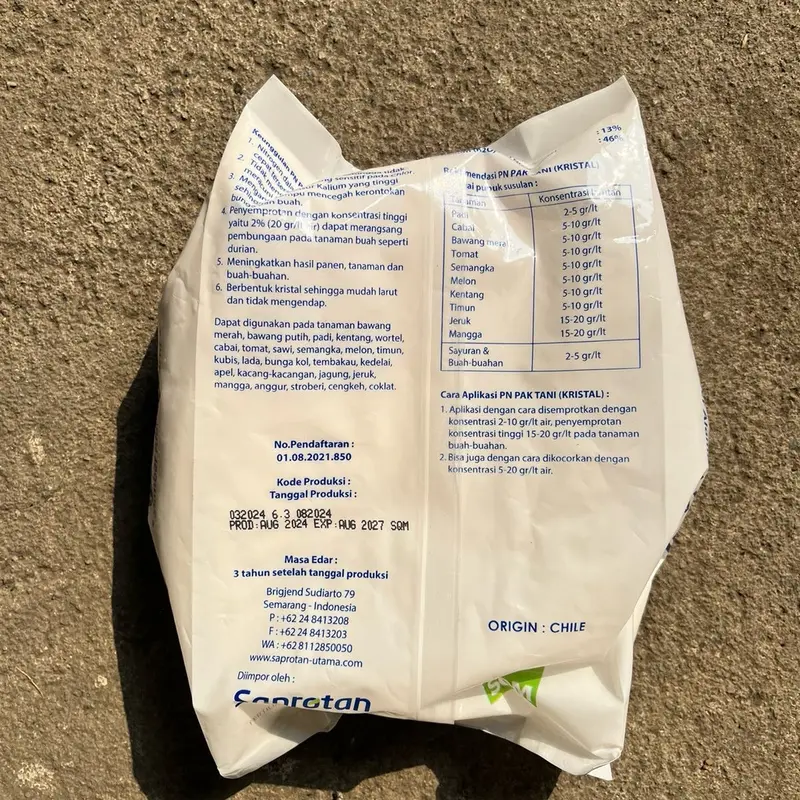 Paket Pupuk KNO3 PUTIH dan MKP Total Dapat 2KG untuk fase pembungaan dan pembuahan kemasan original pabrik 4