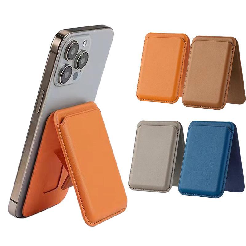 Giá Chân Đế Ví Có Thể Gập Lại Từ Tính, Tương Thích Với Hầu Hết Các Điện Thoại, Với Nhãn Dán MagSafe Miễn Phí, Thích Hợp Cho iPhone 16, 15, 14, 13, 12, Làm Bằng Da PU Cao Cấp, Ngăn Đựng Thẻ Cho ID Và Thẻ Ngân Hàng, Chặn RFID, Có Thể Gập Lại, Mỏng
