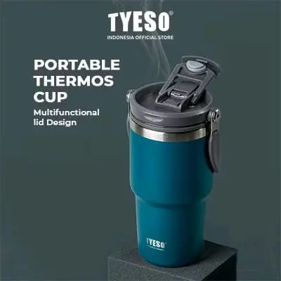 Tyeso Sedotan & Minum Langsung 2 in 1 - Tahan Panas & Dingin selama 12 Jam & 24 Jam - Vacuum 0