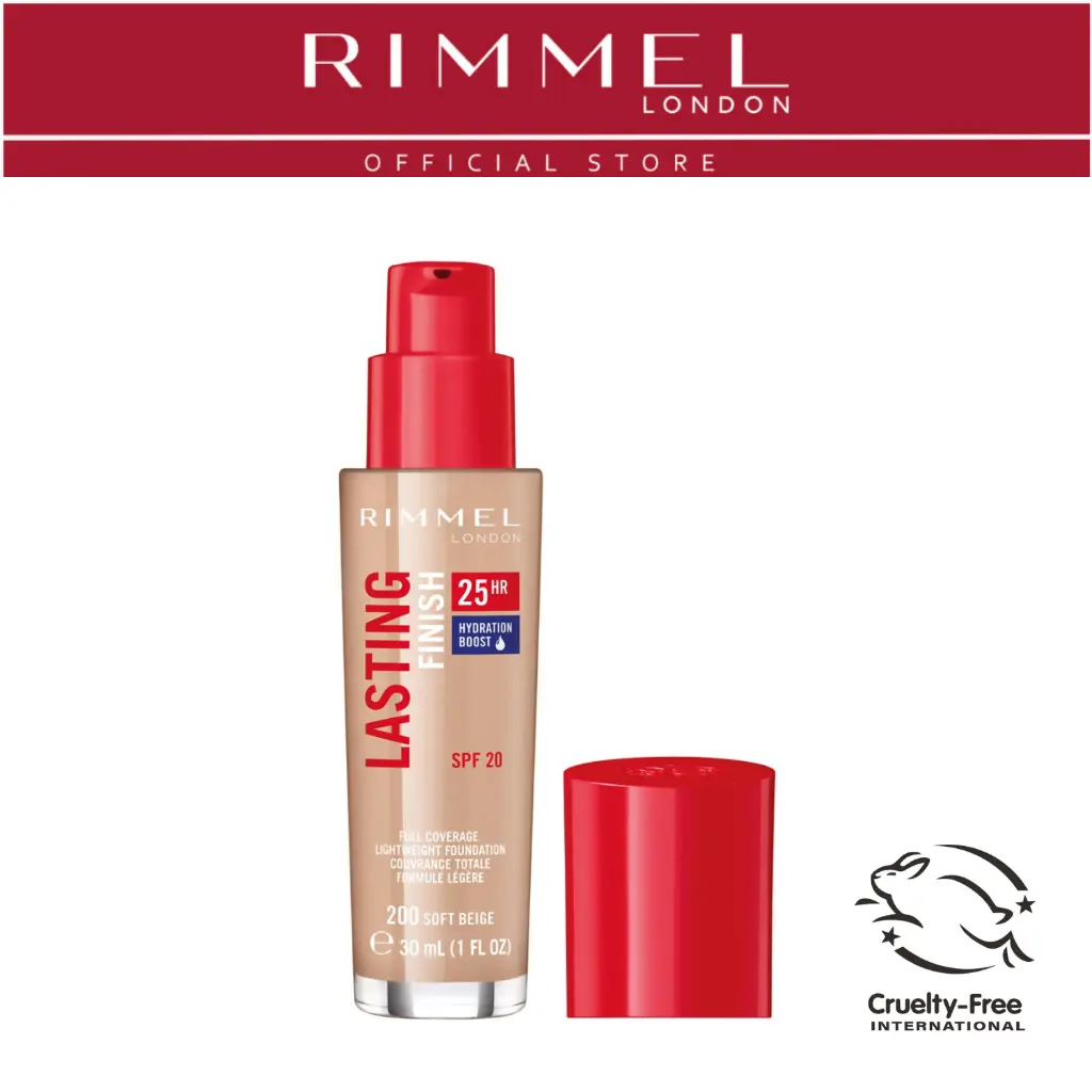 Rimmel Lasting Finish 25Hr Foundation 30ml - Long-Wear Hydrating SPF20 Foundation | Face Makeup Cosmetic Kosmetik Liquid tint Wajah Concealer Waterproof
