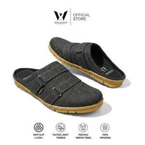 WICKSON SLOPPER [BEST SELLER] Sandal Selop Cowok Sepatu Sandal Pria Dewasa Sol karet Anti Licin Sol Sudah Jahit Tembus Pria Sandal Casual Formal Pria Shoes Flat Santai Karet Slop sepatuslop