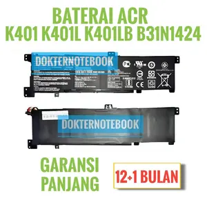 Baterai Laptop A5us K401 K401U K401LB K401UB K401LB5200 B31N1424 OR1G