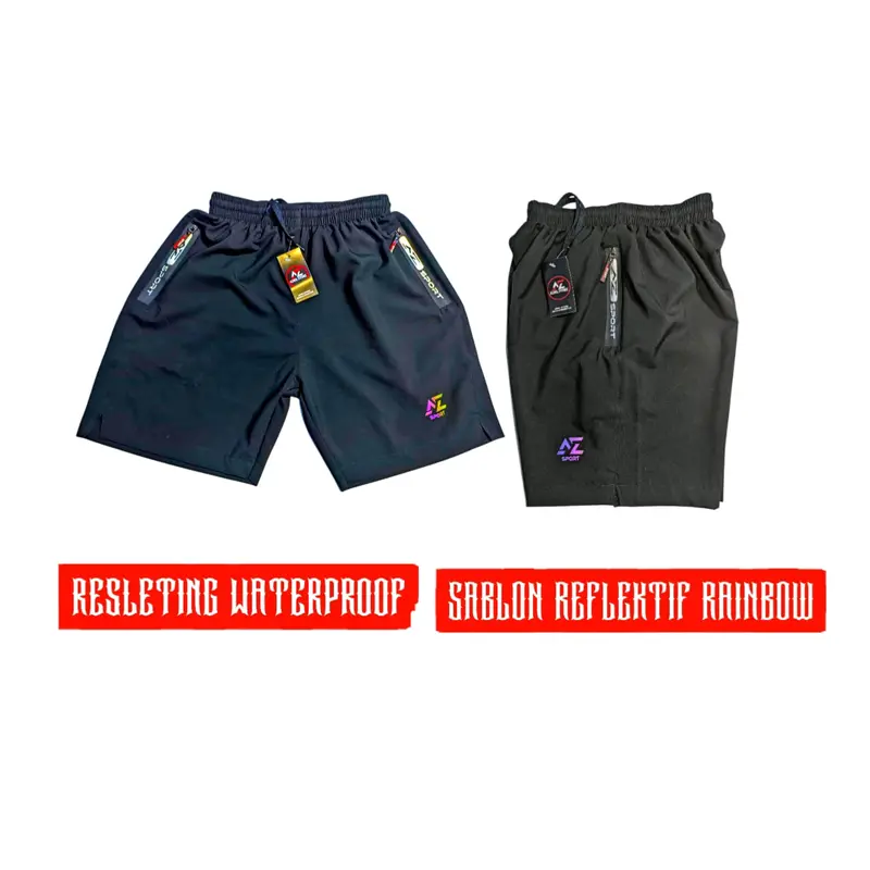 Celana Running Sport Badminton Gym Pria Dewasa Micro Sablon Reflektif Olahraga - Ukuran L 2