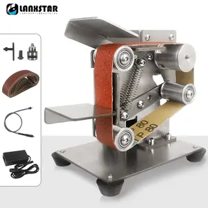110V/220V Mini Belt Sander Set Multifunctional Grinder Cutter Edges Sharpener DIY Electric Polishing Grinding Sharpening Machine - Set 4 25mm