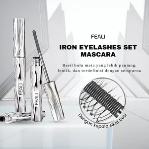 [BPOM] FEALI Iron Eyelashes Set Mascara - Maskara Besi Waterproof & Smudgeproof Untuk Bulu Mata Lentik Panjang & Tahan Lama dengan Kepala Sikat Berbahan Besi Bergelombang