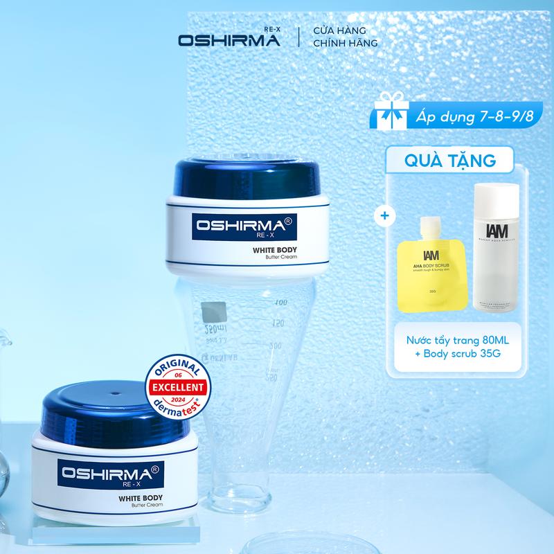 COMBO 2 hũ Kem Dưỡng Thể Hỗ Trợ sáng Da Oshirma White Body Butter Cream 200g