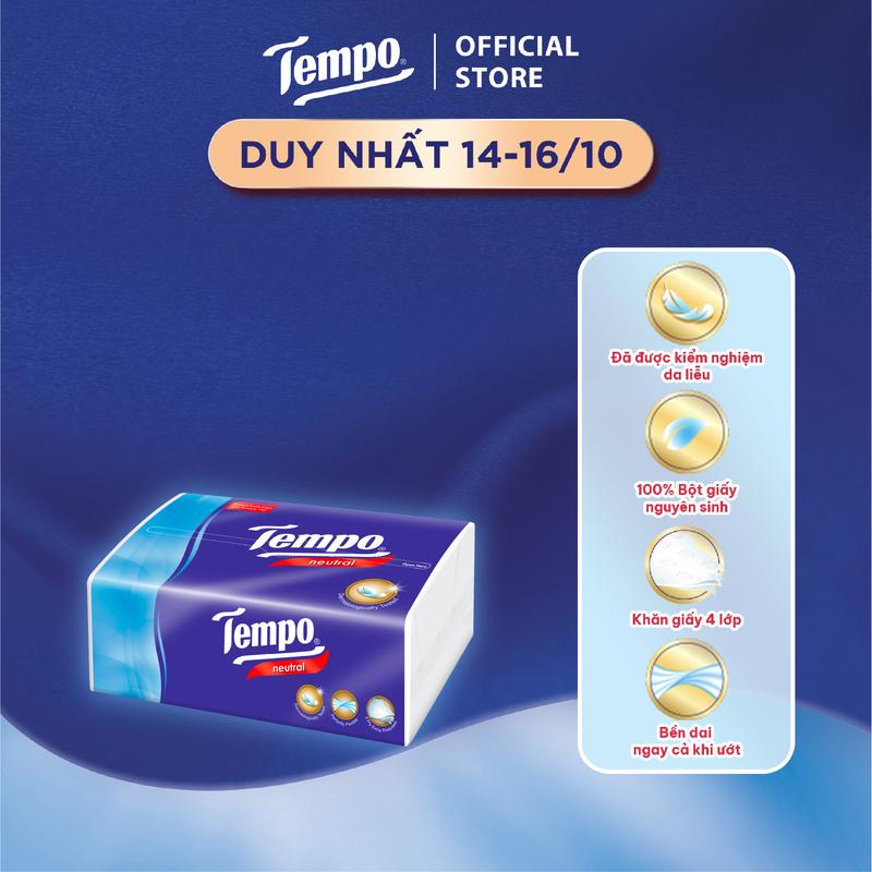 [GÓI LẺ] Khăn Giấy Rút Cao Cấp Tempo - 4 Lớp Bền Dai, An Toàn Cho Da - Thương Hiệu Đức (90 Tờ/ Gói) Giấy Ăn